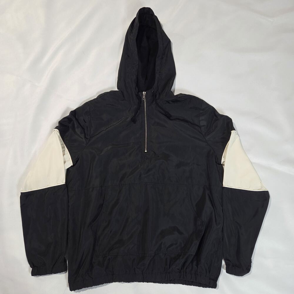 L.A. Hearts PacSun Quarter-Zip‎ Windbreaker Jacket Women's Medium Black/Cream